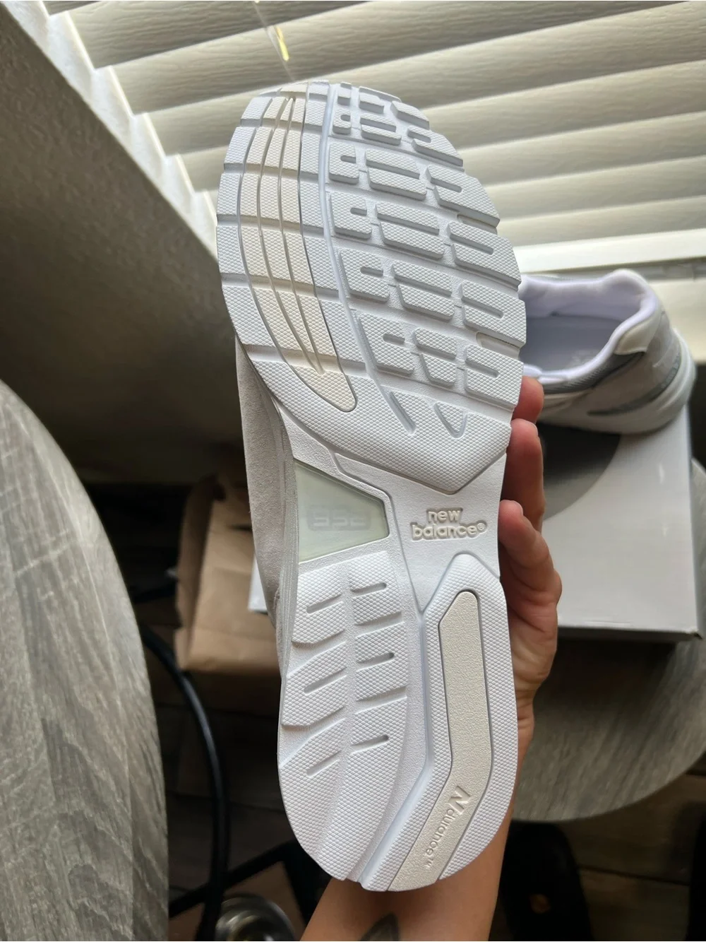 New Balance Men’s White and Light Gray Athletic Sneakers